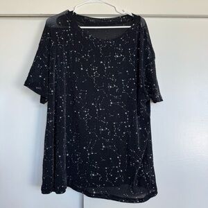 Black Starry Constellation Sheer T-Shirt